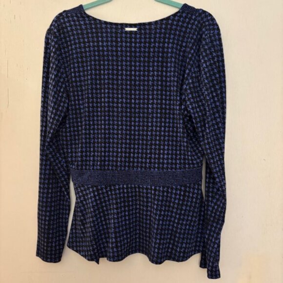 Michael Kors Blue Wrap Top, Sz L NWOT - Picture 4 of 5